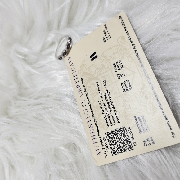 Champagne Diamond Silver Women's Ring - Picture 3 of 7